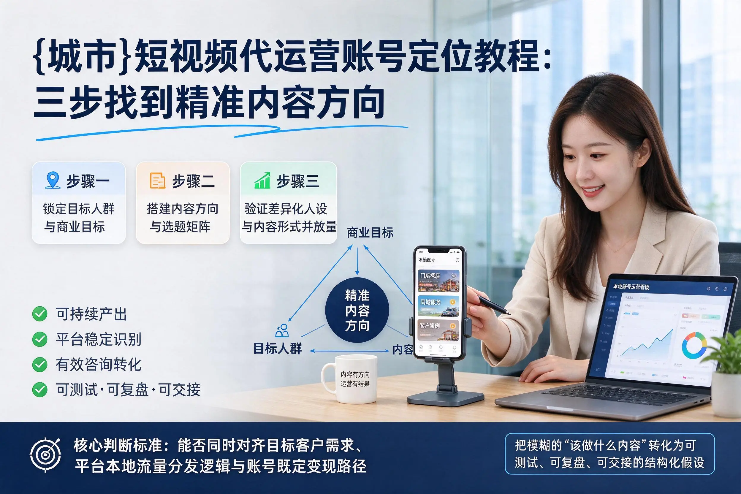 大连短视频代运营账号定位教程：三步找到精准内容方向