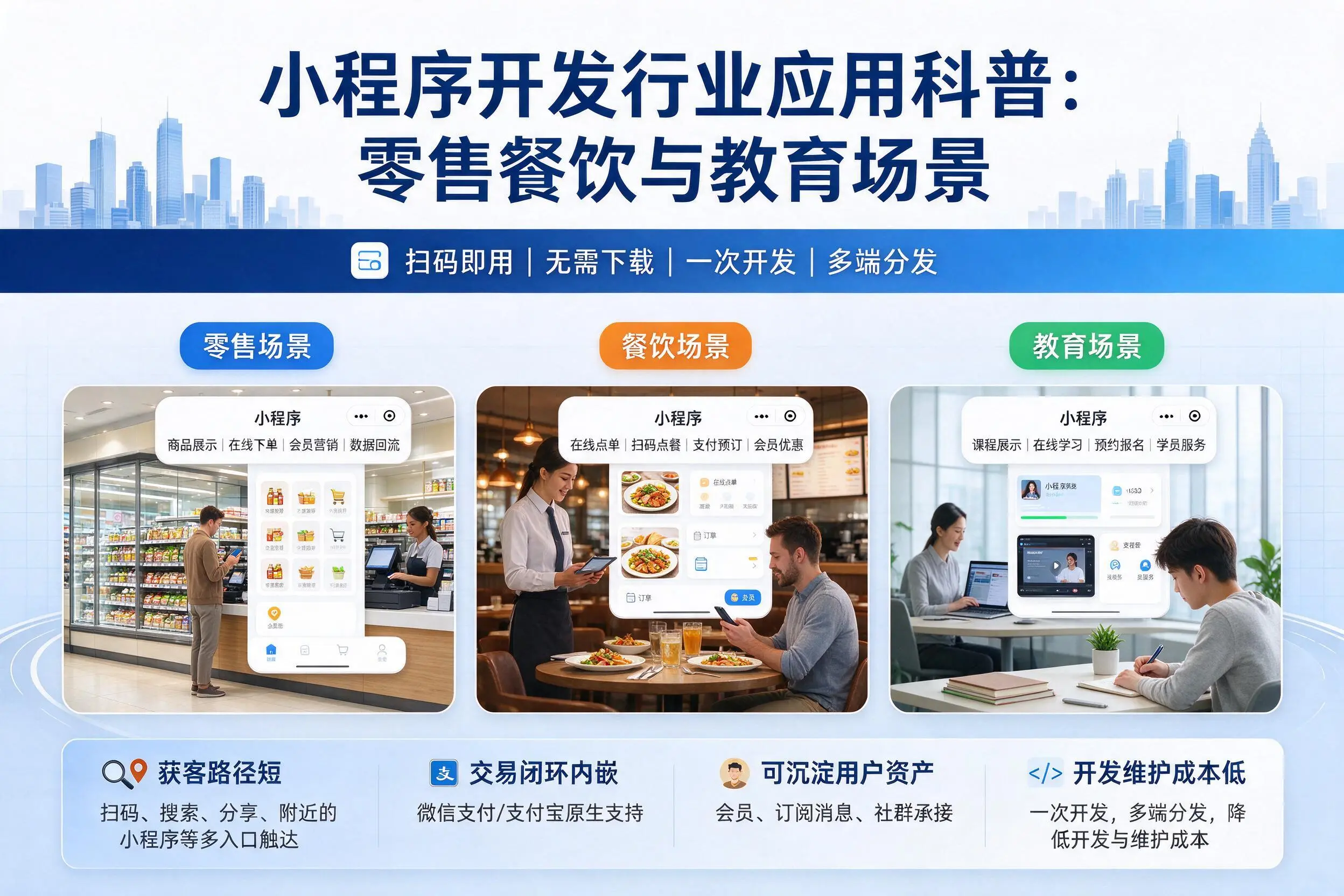 大连小程序开发行业应用科普:零售餐饮与教育场景