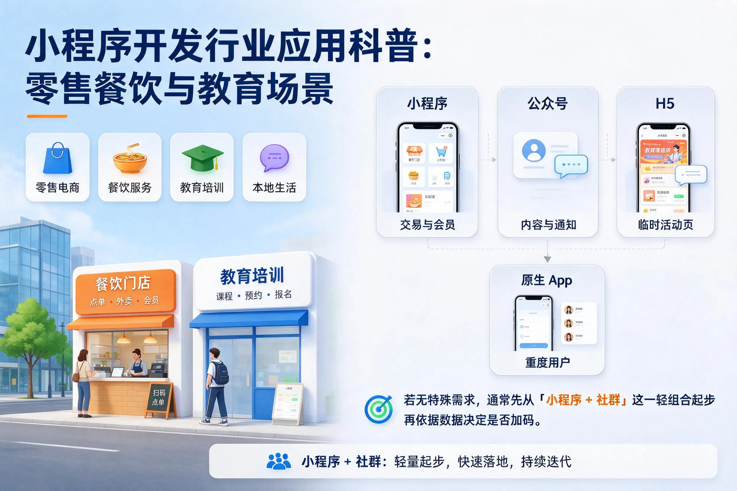 大连小程序开发行业应用科普:零售餐饮与教育场景