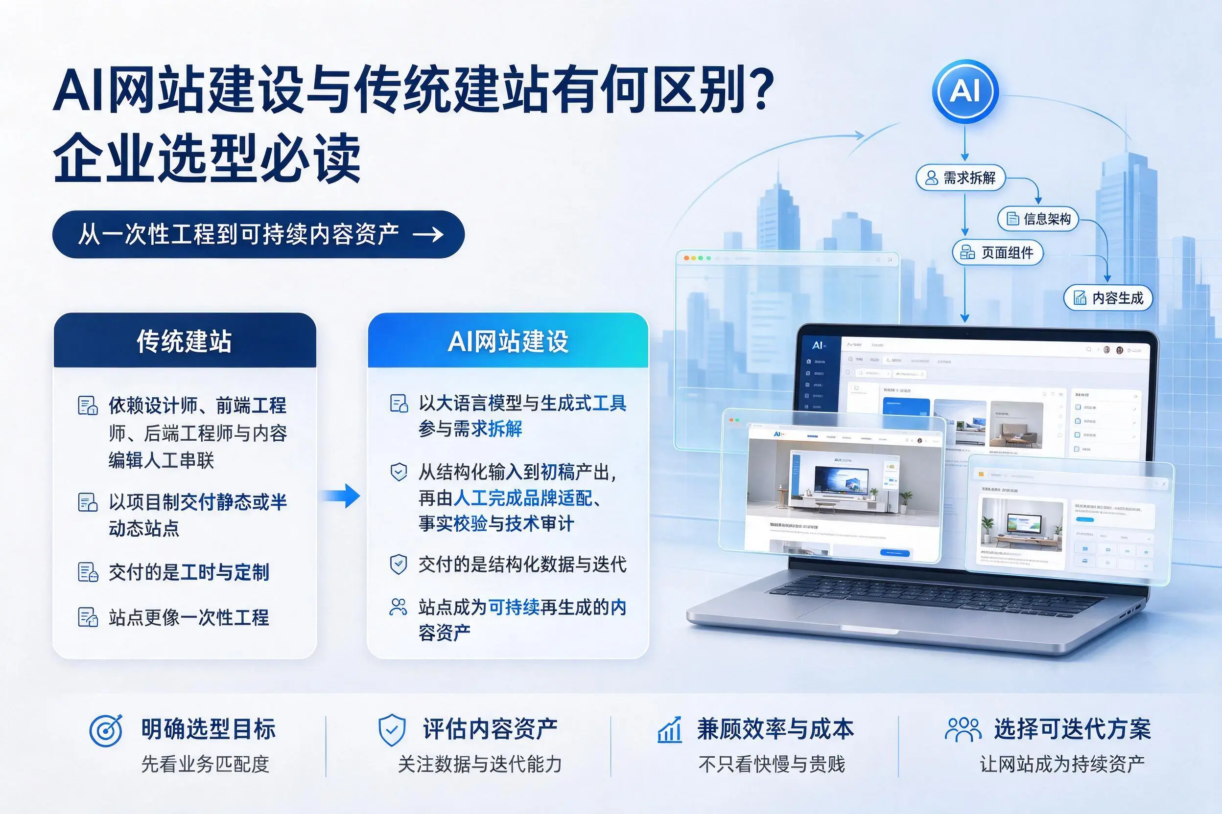 AI网站建设与传统建站有何区别？大连企业选型必读