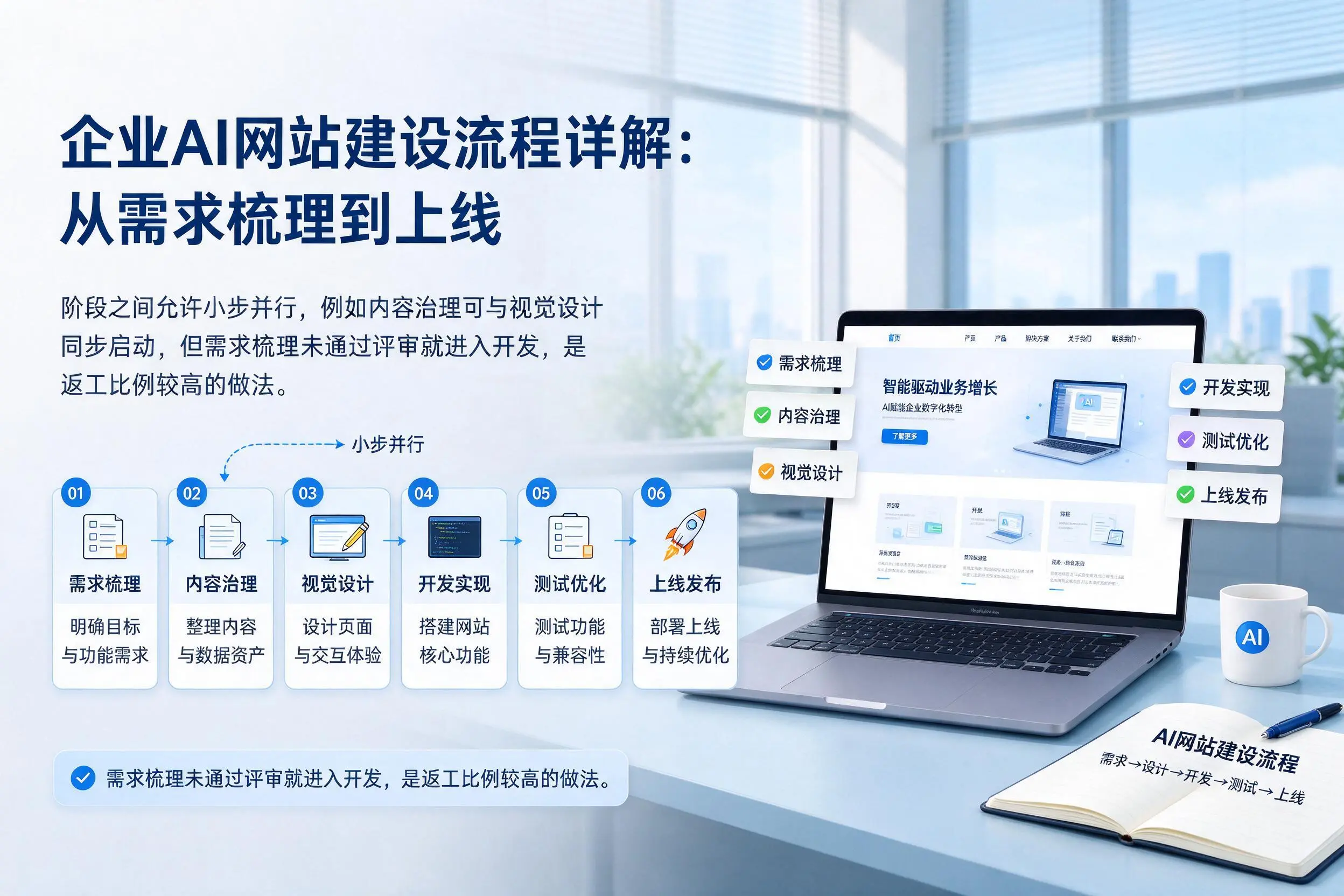 大连企业AI网站建设流程详解：从需求梳理到上线