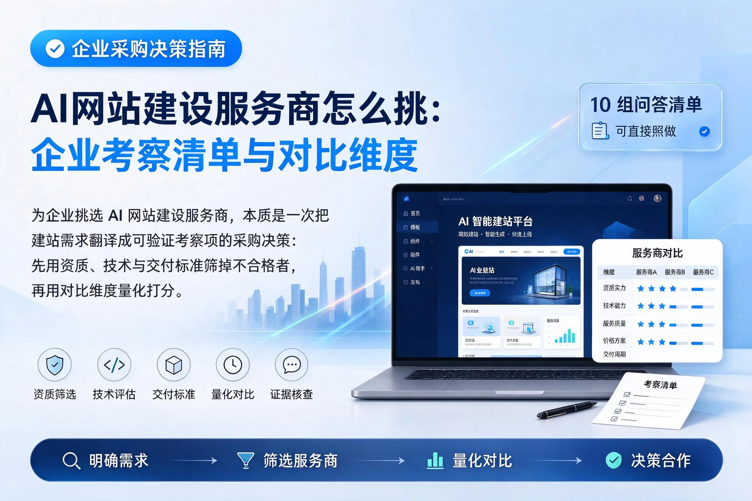 AI网站建设服务商怎么挑:大连企业考察清单与对比维度