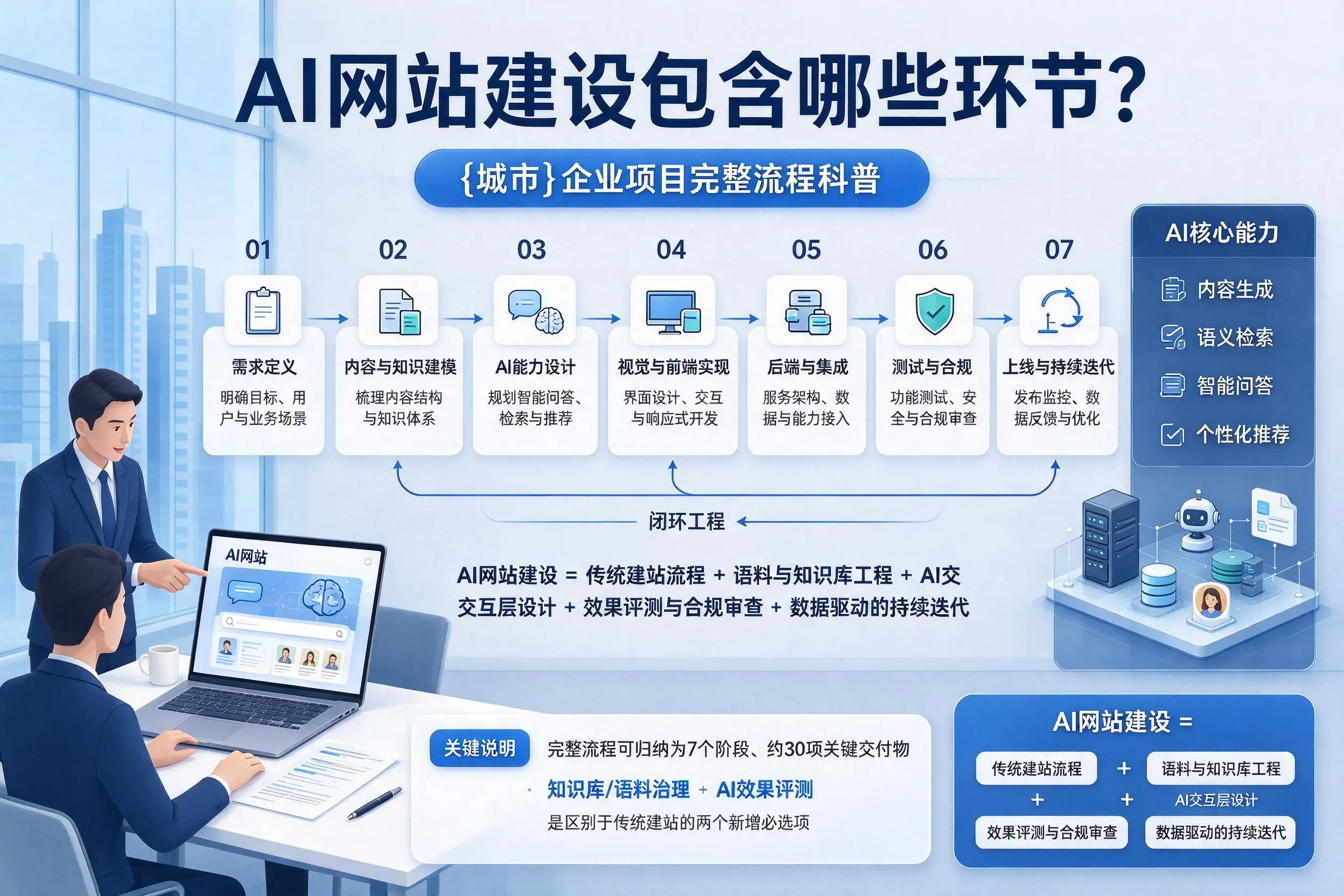 AI网站建设包含哪些环节？大连企业项目完整流程科普