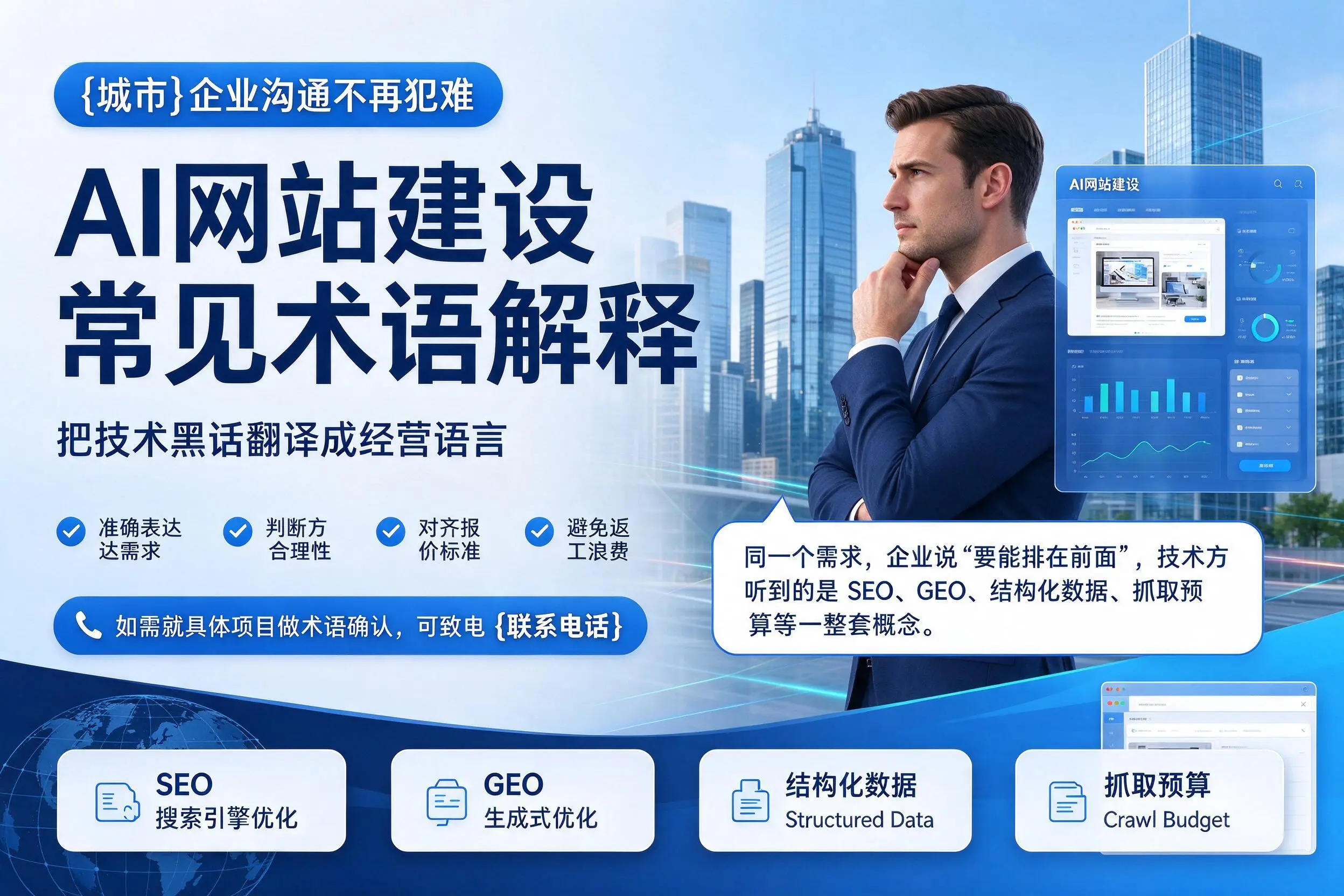 AI网站建设常见术语解释，大连企业沟通不再犯难