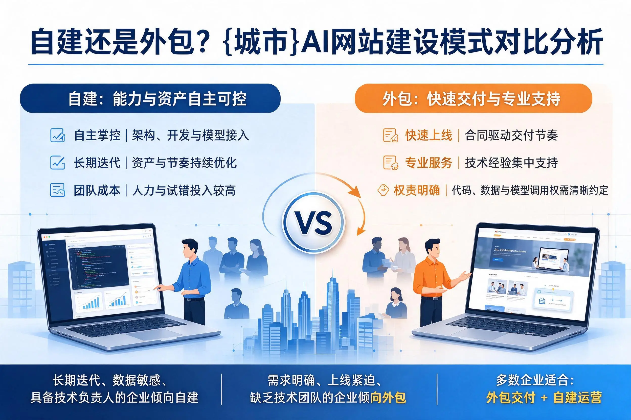 自建还是外包？大连AI网站建设模式对比分析